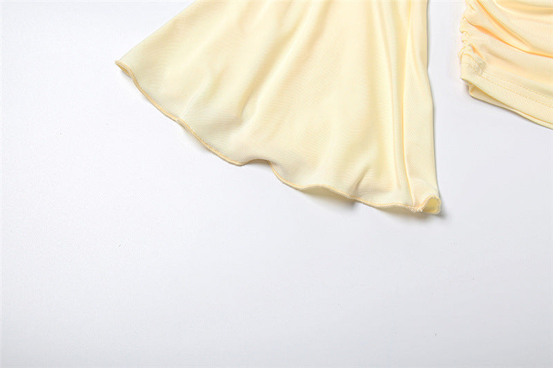 Flattering Ruched V-Neck Mini Dress with Bell Sleeves - Your Fall & Holiday Go-To