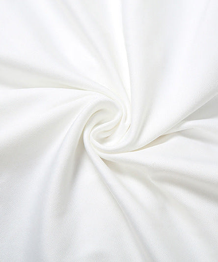 Starfish Siren White Resort Set: Off-Shoulder Long Sleeve Crop Top & Ruched Mini Skirt for Tropical Getaways