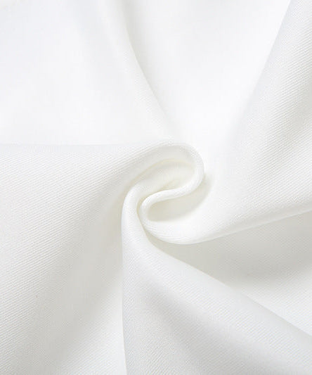 Fierce White Hooded Chain Crop Top | Edgy V-Neck Backless for Parties & Festivals