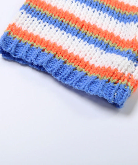 Vibrant Striped Knit Crop Sweater | Cozy Fall Fashion & Game Day Style for Women