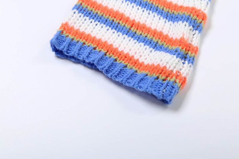 Vibrant Striped Knit Crop Sweater | Cozy Fall Fashion & Game Day Style for Women