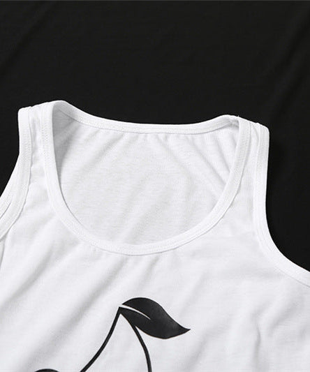 Spooky Chic 'SUPEE BOO' Cherry Graphic U-Neck Tank Top - Fall & Halloween Ready