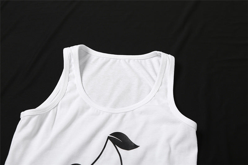 Spooky Chic 'SUPEE BOO' Cherry Graphic U-Neck Tank Top - Fall & Halloween Ready