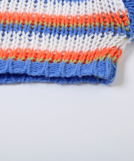 Vibrant Striped Knit Crop Sweater | Cozy Fall Fashion & Game Day Style for Women