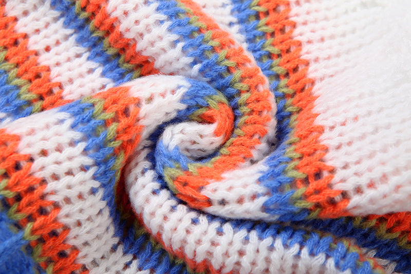 Vibrant Striped Knit Crop Sweater | Cozy Fall Fashion & Game Day Style for Women