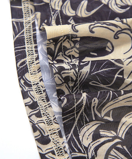 Chic Koi Tattoo Print Sheer Mesh Maxi Dress - High Neck Bodycon for Fall Style