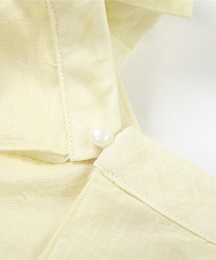 Effortless Fall Radiance: Boho Chic Ruffled Halter Maxi Dress with Floral Appliqué - Pale Yellow Perfection