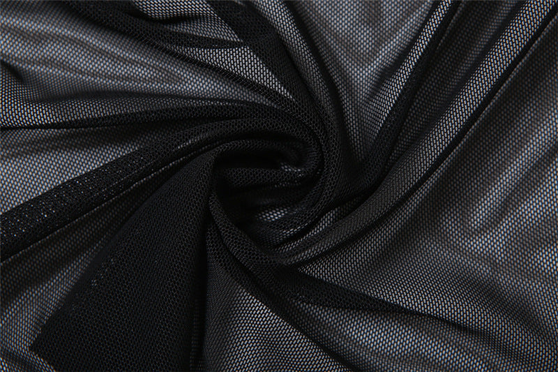 Trendy Halter Mesh Layered Top & Newspaper Print Cami Set - Fall Style Essential