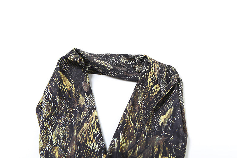 Golden Serpent O-Ring Halter Crop Top – Daring Fall Nights & Glam Getaways