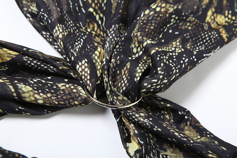 Golden Serpent O-Ring Halter Crop Top – Daring Fall Nights & Glam Getaways