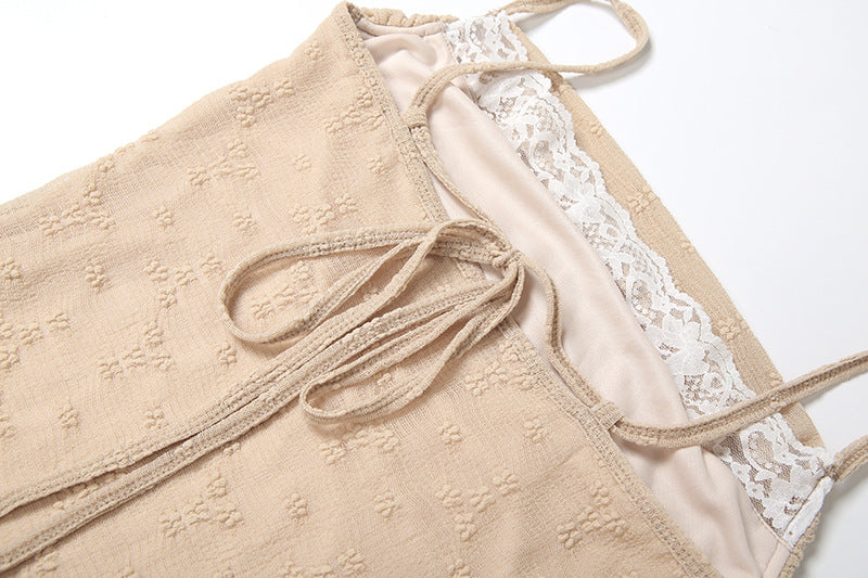 Effortless Elegance: Blush Pink Cowl Neck Maxi Slip Dress with Delicate Lace Hem – Perfect for Fall Weddings & Luxe Getaways