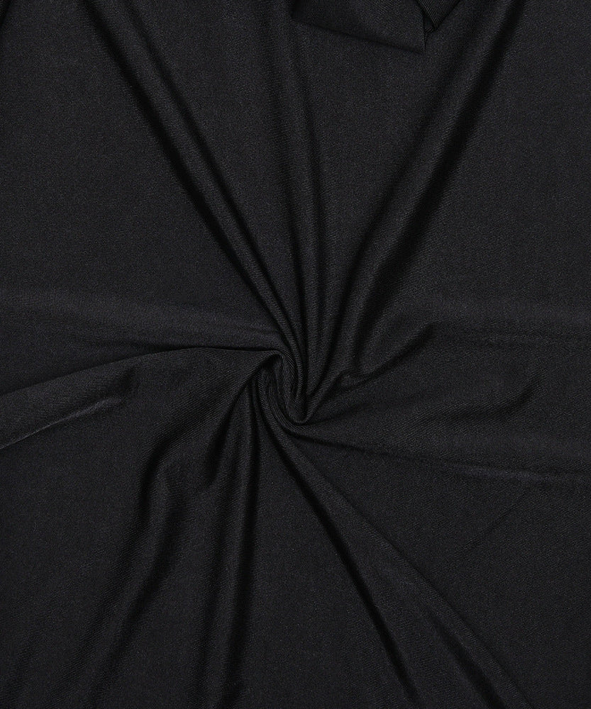 Siren Black Halter Midi Dress - Gold Glamour & Asymmetrical Drape for Holiday Soirées