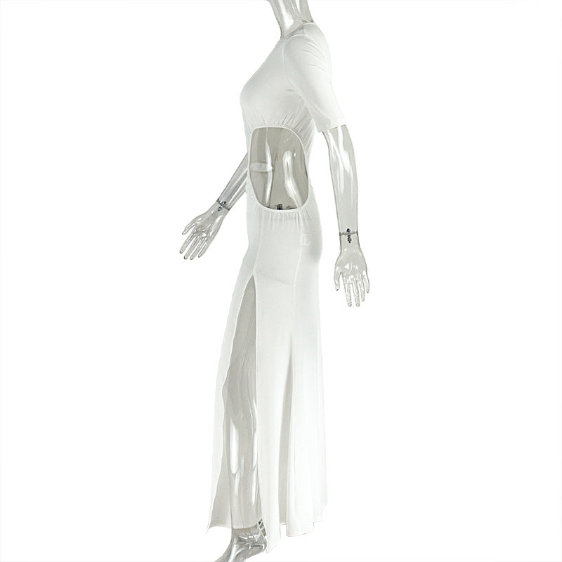 Sultry White Cut-Out Maxi Dress | Daring Slit & Bodycon Fit for Resort & Party