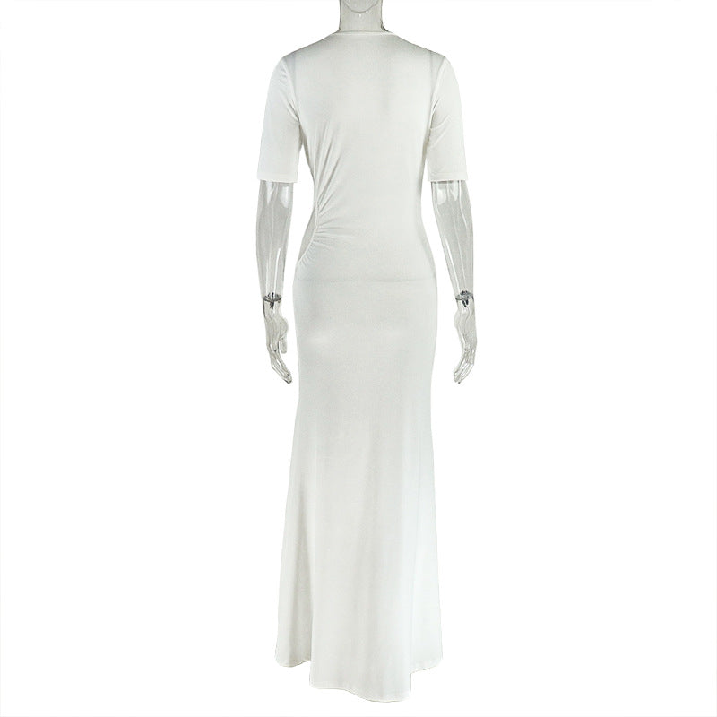 Sultry White Cut-Out Maxi Dress | Daring Slit & Bodycon Fit for Resort & Party