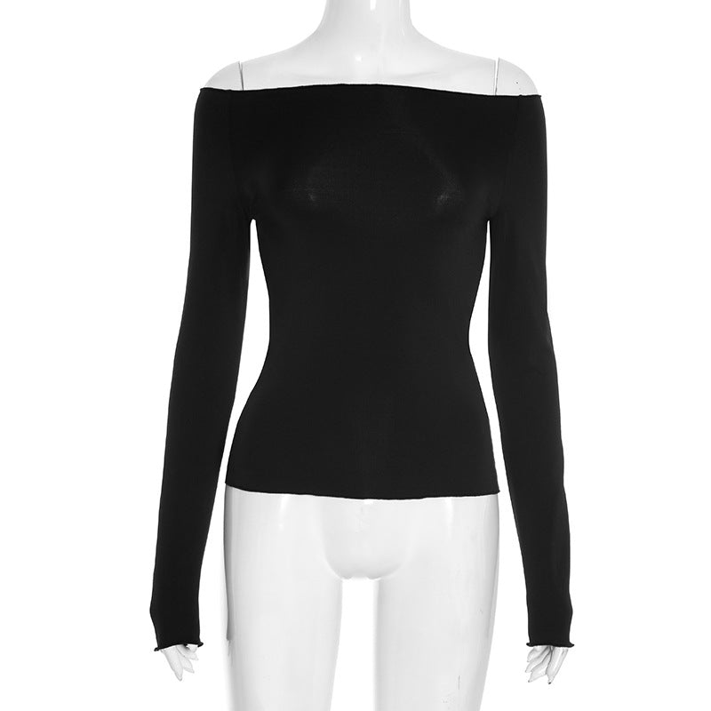 Edgy Chic Off-Shoulder Ripped Back Long Sleeve Top - Fall & Halloween Ready