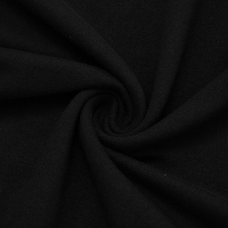 Grommet Glam: Edgy Black One-Shoulder Long Sleeve Top for Fall & Holiday Style