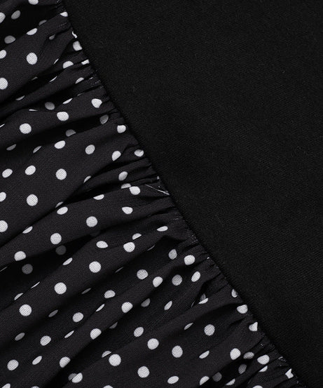 Chic Polka Dot Maxi Dress for Fall | U-Neck & Knotted Straps with Matching Scarf