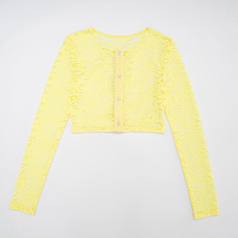 Chic Golden Yellow Lace Maxi Skirt & Crop Cardigan Set - Fall Event & Resort Ready