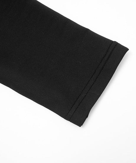 Fall Chic! Black Ruched V-Neck Keyhole Crop Top - Long Sleeve Statement Piece