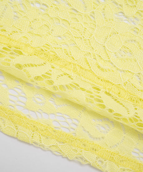 Chic Golden Yellow Lace Maxi Skirt & Crop Cardigan Set - Fall Event & Resort Ready