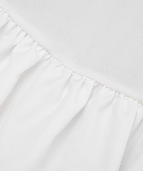 Effortless Chic: White High-Neck Ruffle Mini Dress for Fall & Holiday Style