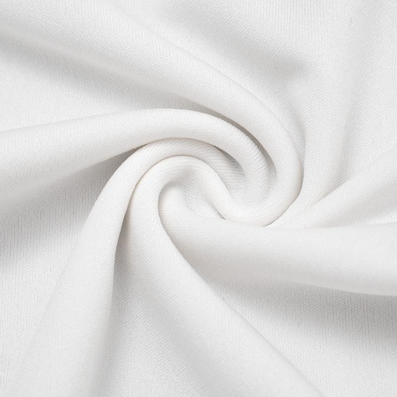 Effortless Chic: White High-Neck Ruffle Mini Dress for Fall & Holiday Style