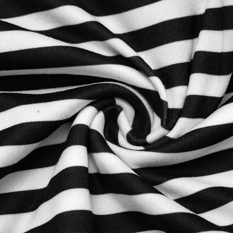 Fall Chic: Women's Striped V-Neck Wrap Long Sleeve Top with Adjustable Tie Waist