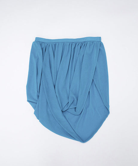 Ocean Breeze Sky Blue Draped Two-Piece Set | One-Shoulder Crop Top & Ruched Mini Skirt | Resort & Party Ready