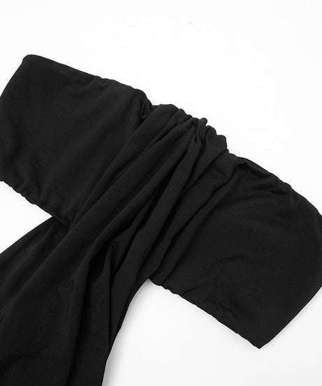 The 'Siren' Black Cut-Out Strapless Maxi Dress - Your Go-To for Fall Galas & Holiday Glam