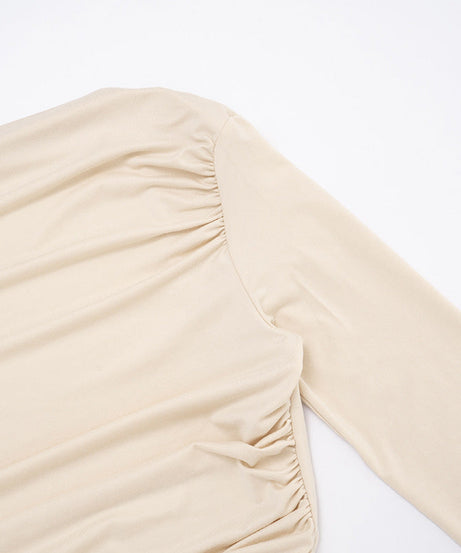 Fall Chic: The Flattering Ruched Long Sleeve Backless Bodysuit