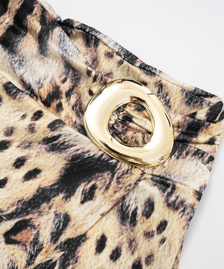 Fierce Fall Glam: Leopard Print Halter & High-Slit Maxi Skirt Set