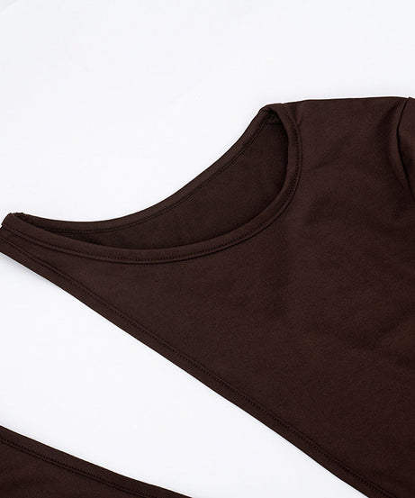 Sultry Mocha Cut-Out Bodycon Mini Dress - Fall Nights & Party Ready