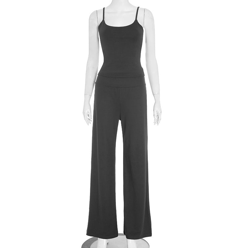 Effortless Fall Comfort: Women's Cami & Wide-Leg Palazzo Loungewear Set