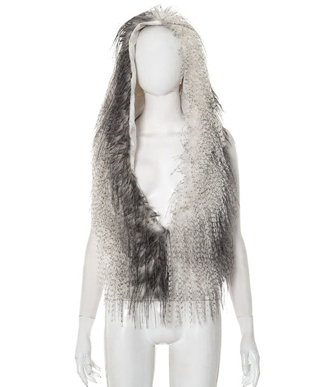 Glamorous Faux Fur Backless V-Neck Top | Luxe Fall & Winter Style for Her