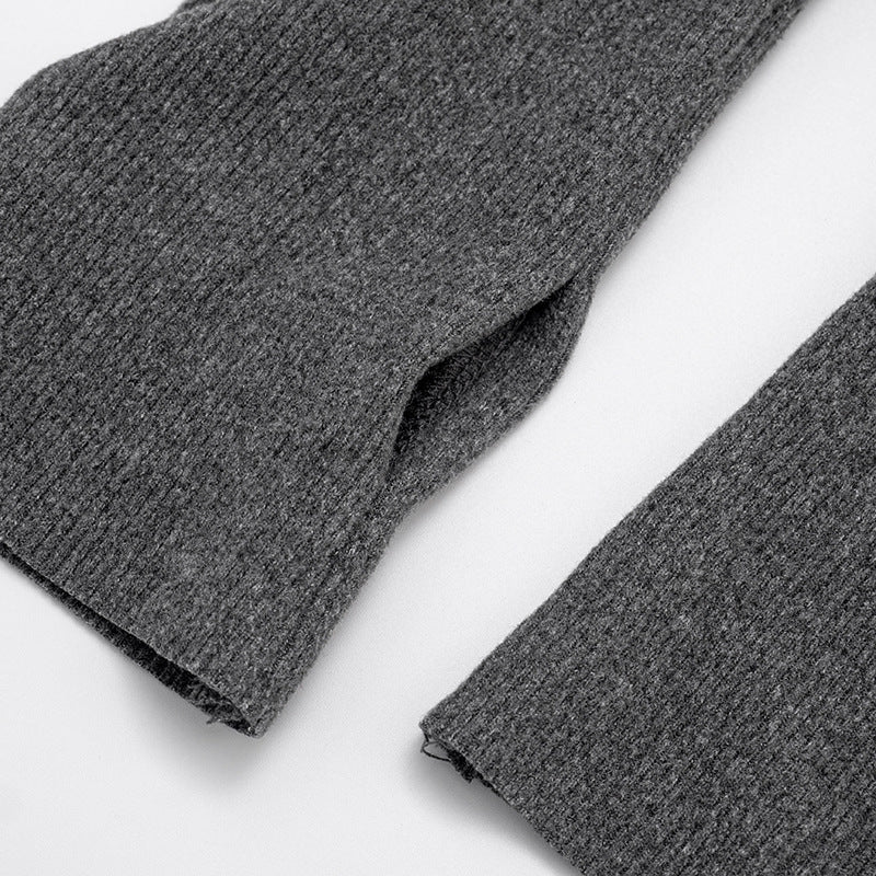 Sleek Mock Neck Ruched Mini Dress with Detached Arm Sleeves - Chic Fall Party & Date Night Essential