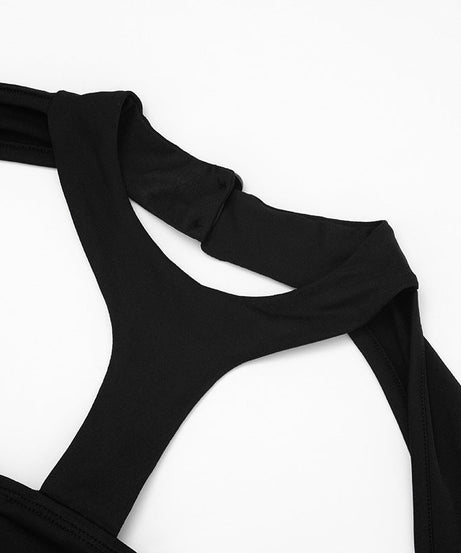 Sultry Black Cut-Out Long Sleeve Bodycon Jumpsuit - Fall & Halloween Party Ready