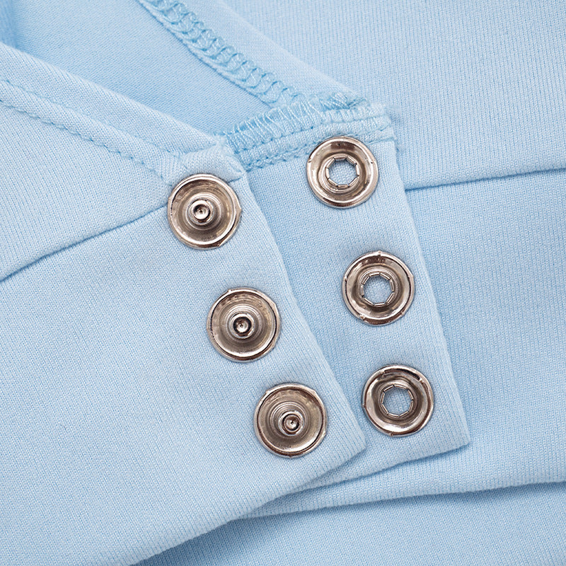 Sky Blue Long Sleeve Crop Top - Effortless Fall Style & Versatility