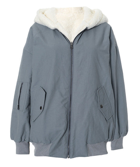 Cozy Chic: Women's Sherpa-Lined Black Zip-Up Hoodie Jacket – Your Ultimate Fall & Winter Essential