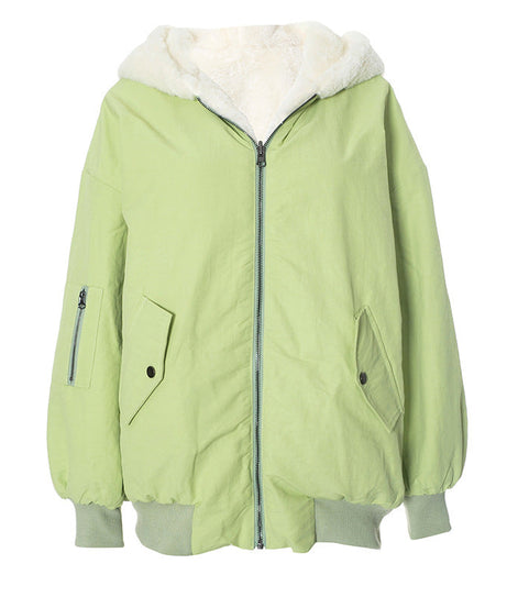 Cozy Chic: Women's Sherpa-Lined Black Zip-Up Hoodie Jacket – Your Ultimate Fall & Winter Essential