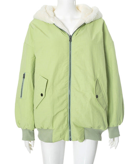 Cozy Chic: Women's Sherpa-Lined Black Zip-Up Hoodie Jacket – Your Ultimate Fall & Winter Essential