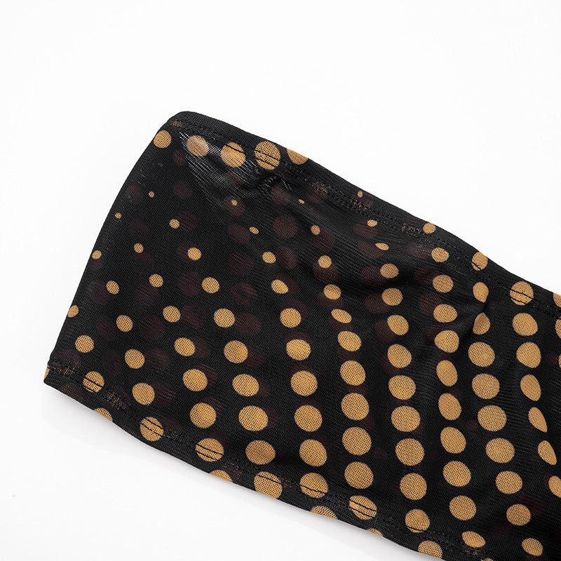 Sizzling Y2K Polka Dot Mesh 3-Piece Set | Fall Club & Festival Ready for Women