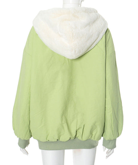 Cozy Chic: Women's Sherpa-Lined Black Zip-Up Hoodie Jacket – Your Ultimate Fall & Winter Essential