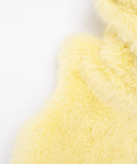 Radiant Yellow Faux Fur Vest | Cozy Zip-Up Fall Layer for American Women