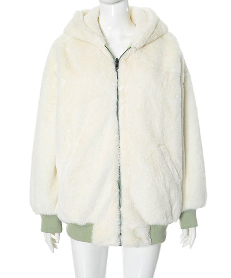 Cozy Chic: Women's Sherpa-Lined Black Zip-Up Hoodie Jacket – Your Ultimate Fall & Winter Essential