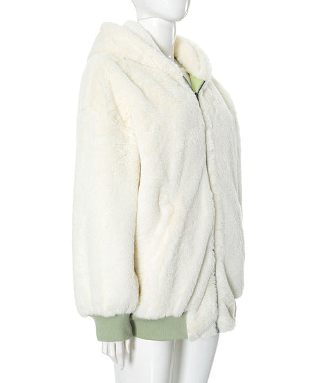 Cozy Chic: Women's Sherpa-Lined Black Zip-Up Hoodie Jacket – Your Ultimate Fall & Winter Essential