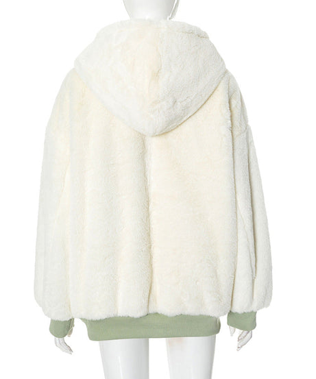 Cozy Chic: Women's Sherpa-Lined Black Zip-Up Hoodie Jacket – Your Ultimate Fall & Winter Essential