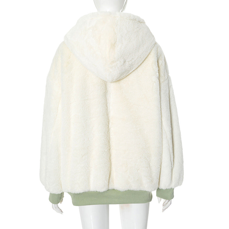 Cozy Chic: Women's Sherpa-Lined Black Zip-Up Hoodie Jacket – Your Ultimate Fall & Winter Essential