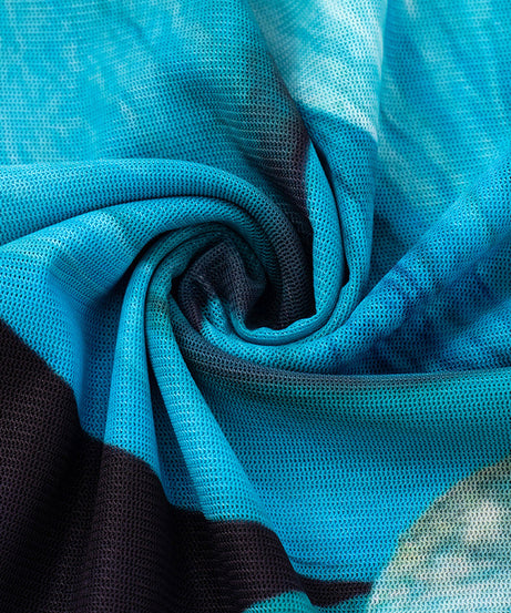 Trendy Fall Bloom Mesh Long Sleeve Crop Top - Chic Teal Floral Statement Piece