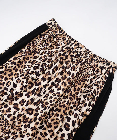 Fall Fashion Must-Have: Leopard Print Wide-Leg Palazzo Pants with Chic Side Stripe