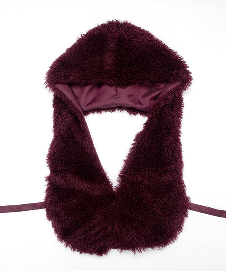 Sultry Plum Plush Hoodie & Mini Skirt Set - Chic Backless Fall & Holiday Party Look